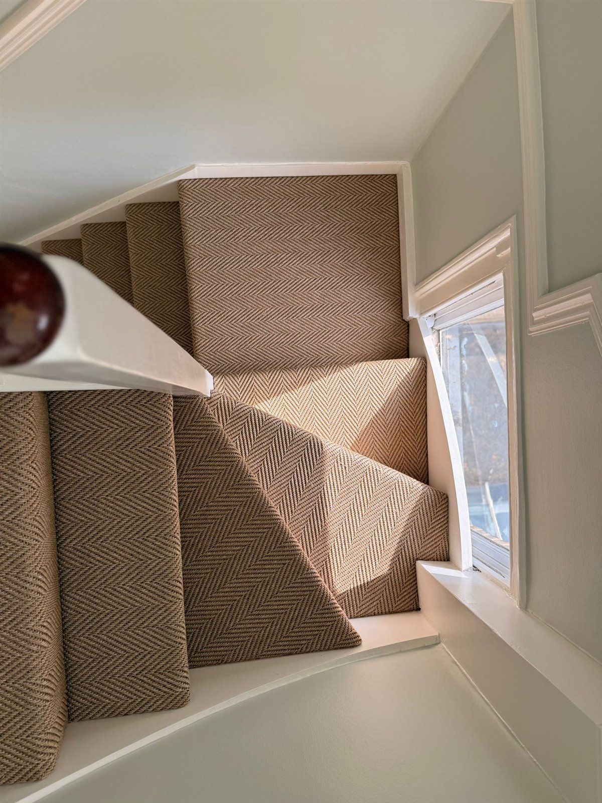 Pattern-matched herringbone flooring throughout a five-bedroom Victorian Hammersmith home by Select Line